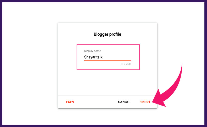 blogger profile and display name
