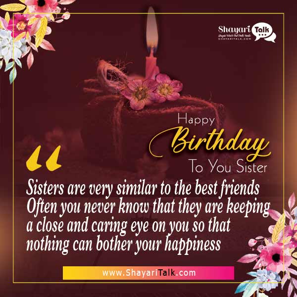 Birthday Wishes on Sister in English